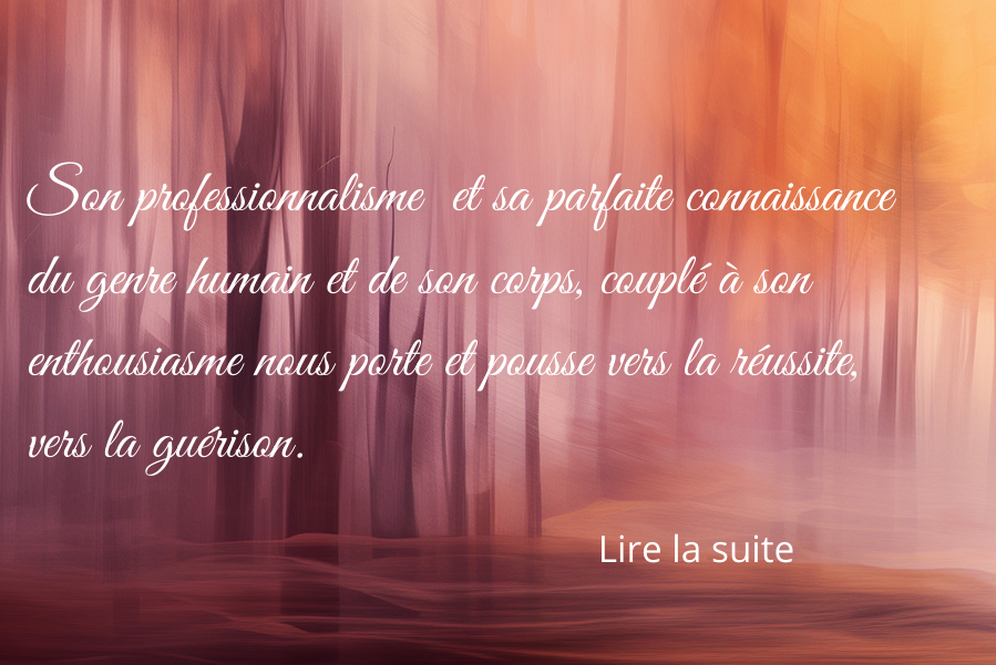 Professionnalisme, connaissance et enthousiasme